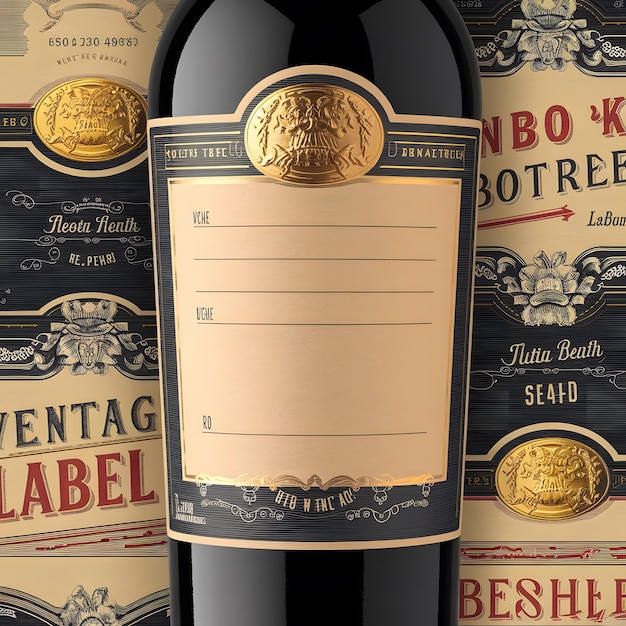 Photo blank label wine bottle beverage packaging and branding