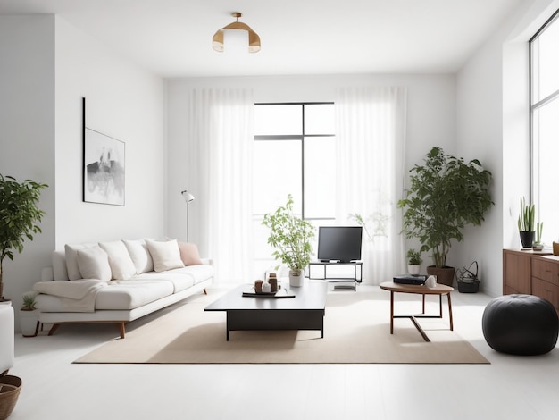 blank living room interior with free space