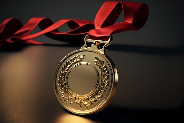 blank medal hanging from a ribbon representing the idea of reward and accomplishment luxury reward