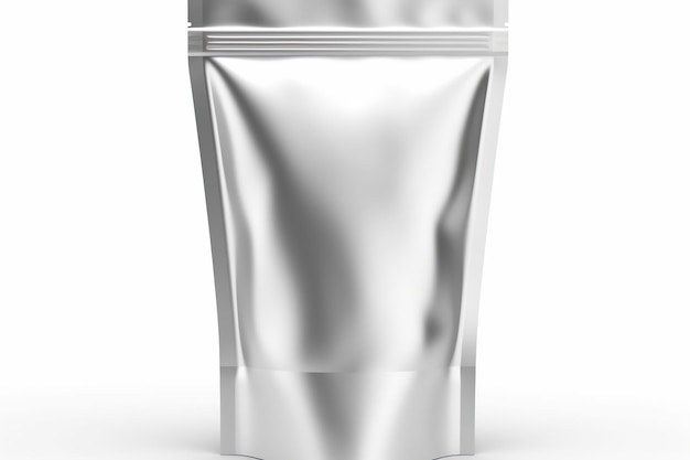 Blank metallic silver packaging mock up style AI Generated