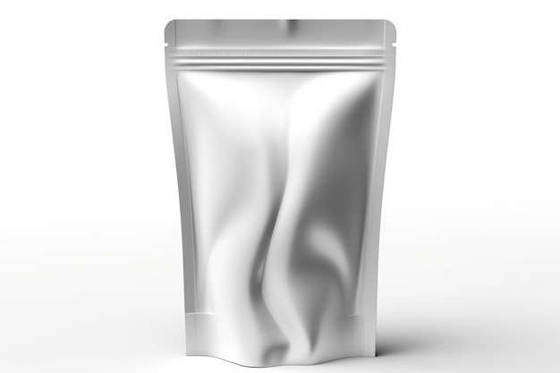 Blank metallic silver packaging mock up style AI Generated