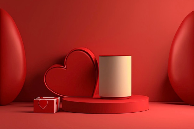 Blank Minimal podium product background for Valentine