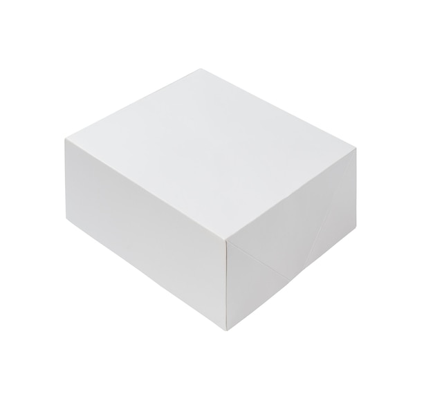 Blank mock up packaging of white cardboard box isolated on white background