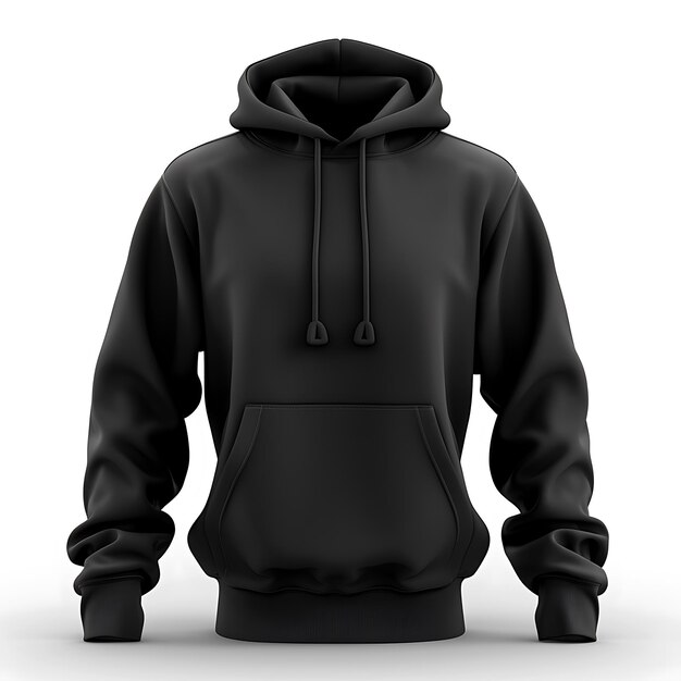 Photo blank mockup of black hoodie jacket on white background winter clothes