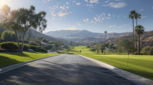 Blank mockup of a welcoming sign at the golf clubs entrance inviting players to enjoy the amenities