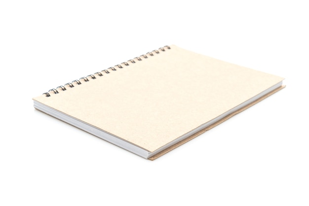 blank notebook on white