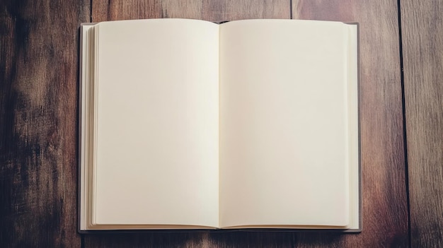 Blank Notebook on Wooden Table