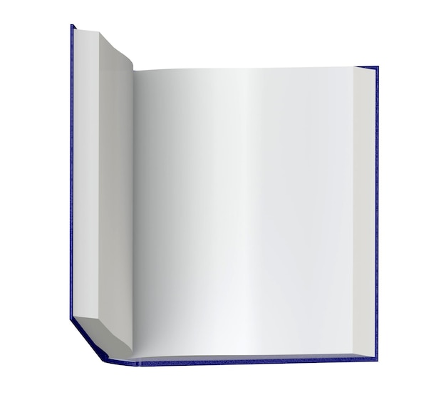 Blank open book isolated. 3D render