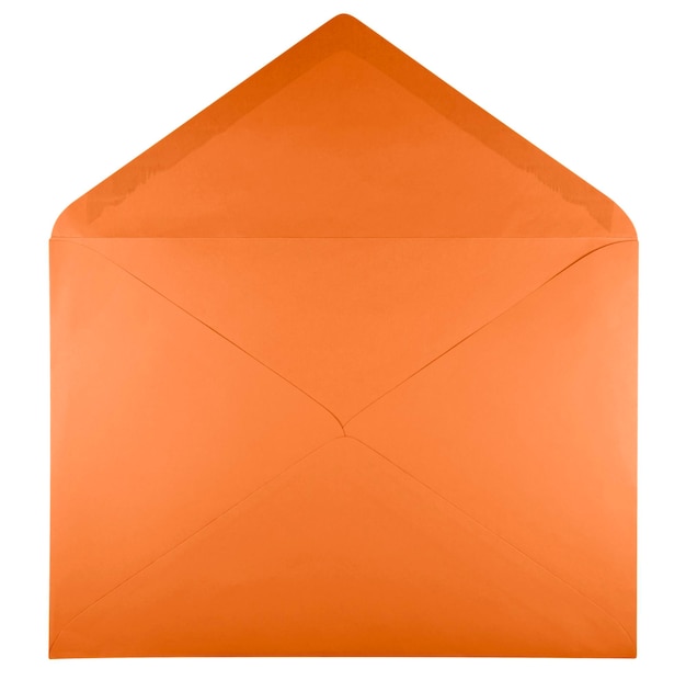 Blank open envelope orange