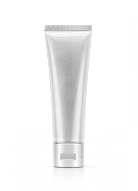 Blank packaging aluminum toothpaste tube isolated