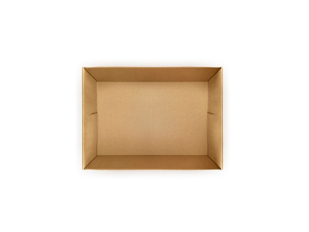 Blank packaging boxes open mockup isolated on white background