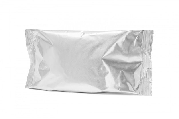 Blank packaging foil snack pouch isolated 