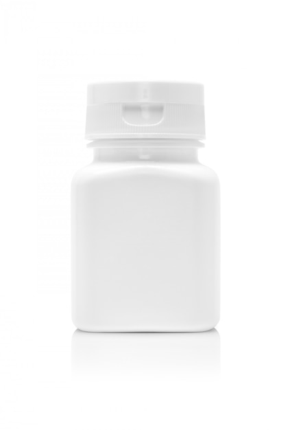 Blank packaging medicine plastic bottle isolated