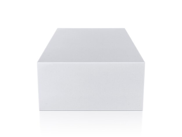 Blank packaging white cardboard box isolated on white background ready for packaging design