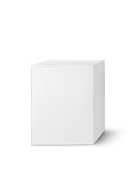 Blank packaging white cardboard box isolated on white background ready for packaging design