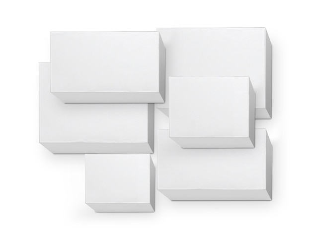 Blank packaging white cardboard box isolated on white background ready for packaging design