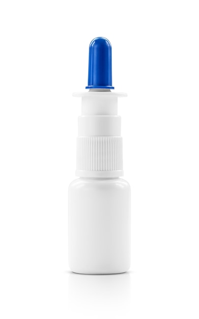 Blank packaging white plastic bottle for nasal medicine spray