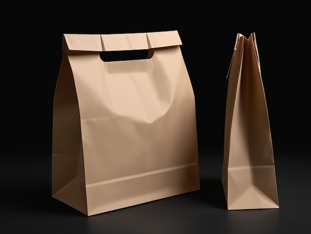 Photo blank paper bag mockup