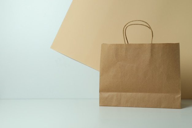 Blank paper bag on two tone