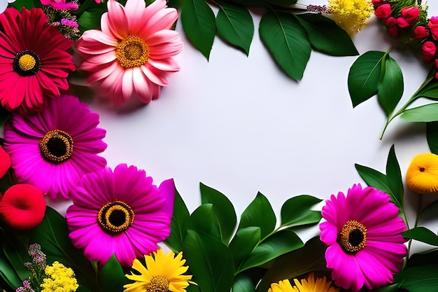 Blank paper color for text with flower surrounding color background