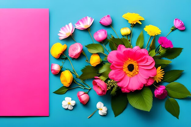 Blank paper color for text with flower surrounding color background