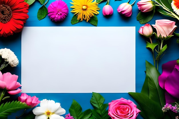 Blank paper color for text with flower surrounding color background