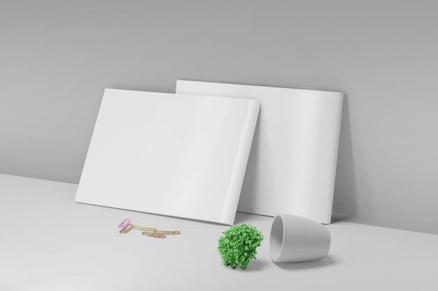 Blank Paper Landscape Brochure Mockup