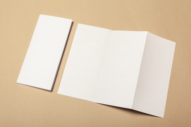 Blank paper pieces of brochure