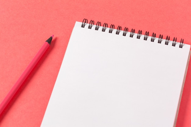 Blank paper pieces  on a colored pink background