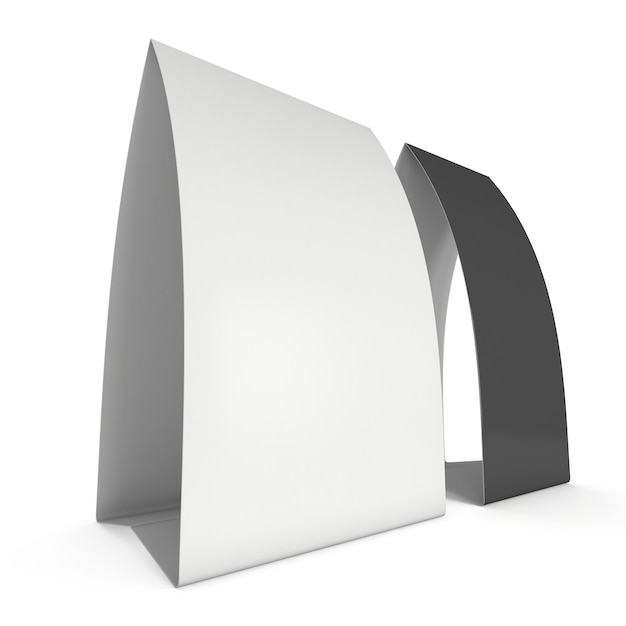 Blank paper tent card 3d render