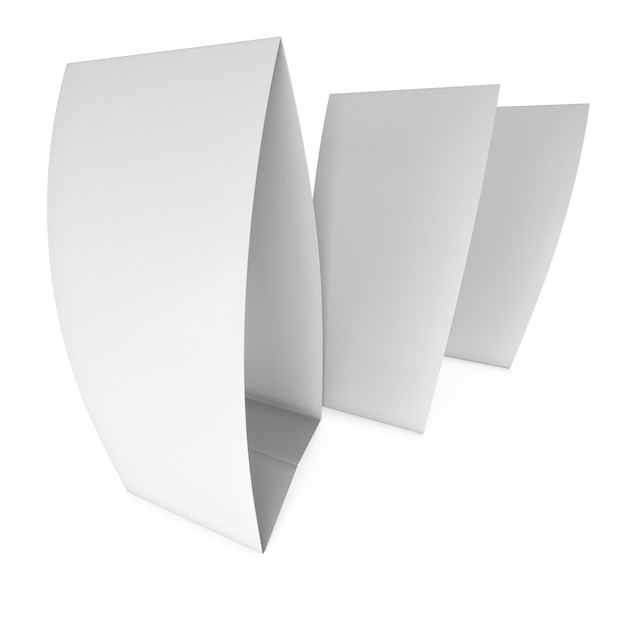 Blank paper tent card 3d render