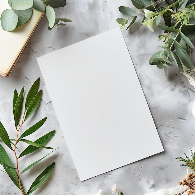 Blank Paper with Greenery