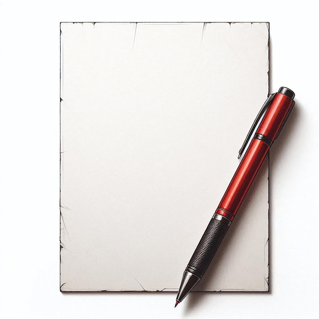 Blank Paper with Red Pen