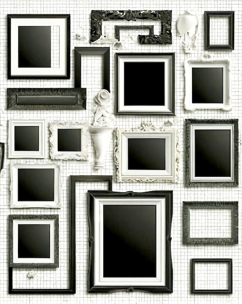 blank photo frame collage