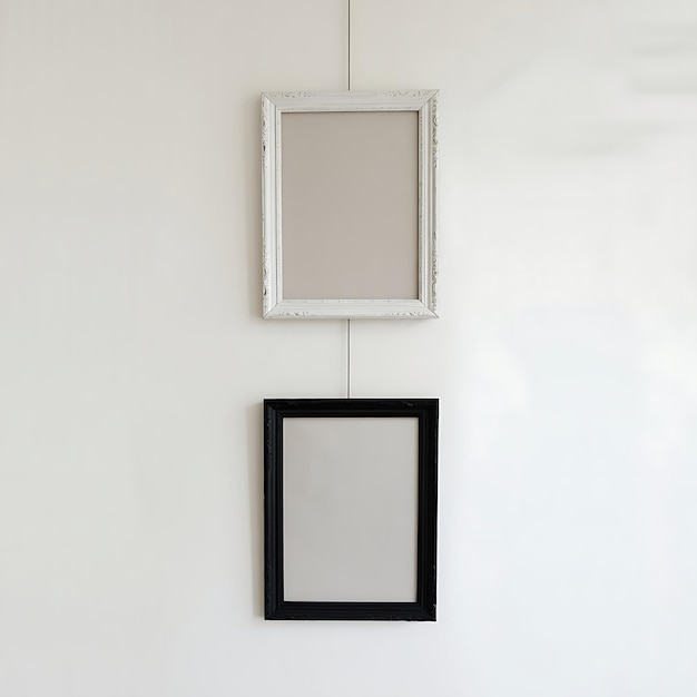 Photo blank photo frame hanging on the wall