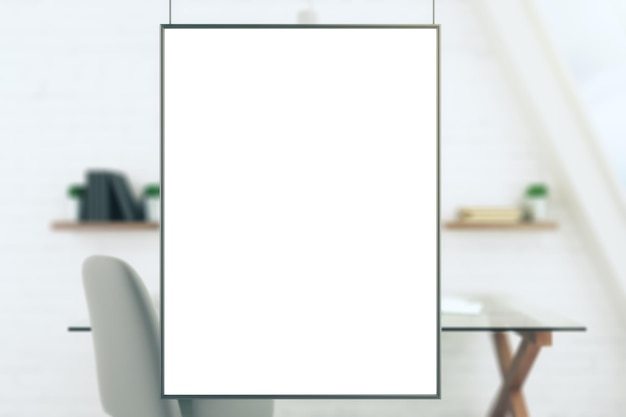 Blank picture frame in a studio mock up