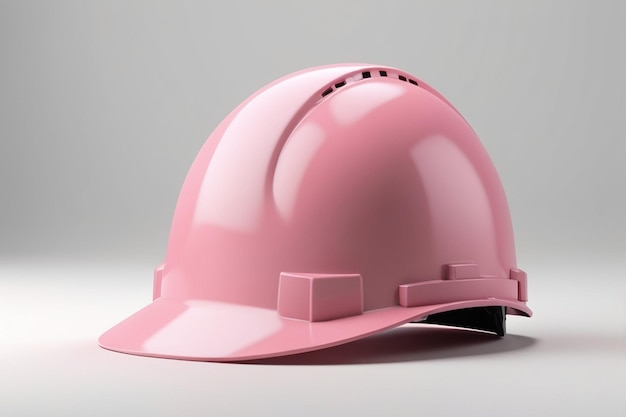 Blank Pink Construction Helmet Mockup on Grey background