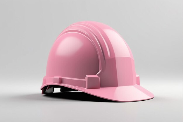 Blank Pink Construction Helmet Mockup on Grey background