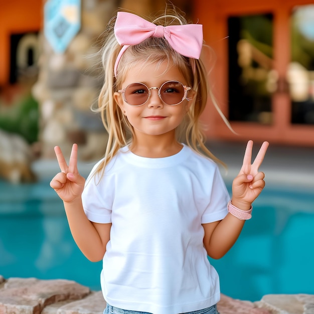 Blank pink tshirt mockup toddler girl