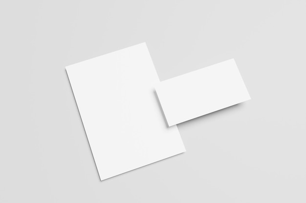 Blank portrait A4 with envelope. brochure magazine isolated on gray, changeable background