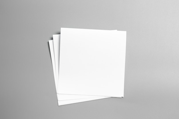 Blank portrait mock-up paper. brochure magazine isolated on gray, changeable background