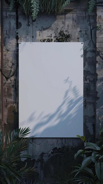 Photo a blank poster in a very realistic environment top view