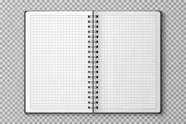 Photo blank realistic spiral notebook transparent background