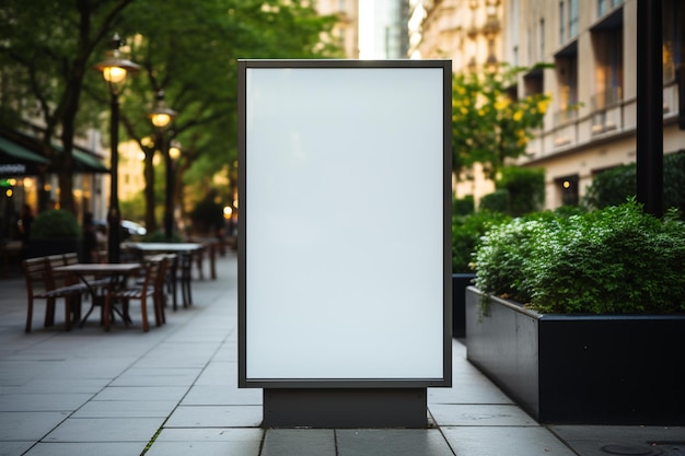 Blank Rectangular Street Sign Mockup Urban Branding Mastery Created with Generative AI