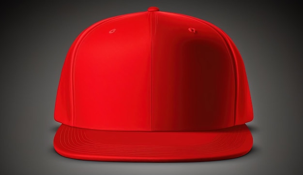 Blank red hat template front view with dark background