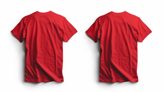 Photo blank red shirt front and back views of tshirt for advertising campaign