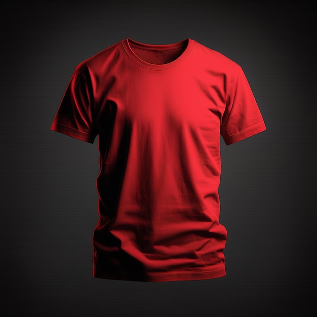 Blank red tshirt mockupclose up orange tshirt on dark background generative ai