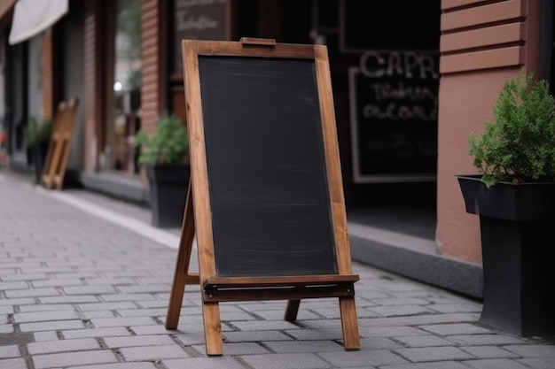 Blank restaurant shop sign or menu boards generative ai