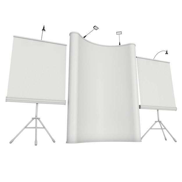 Blank Roll and Pop Up Banner Stand Group