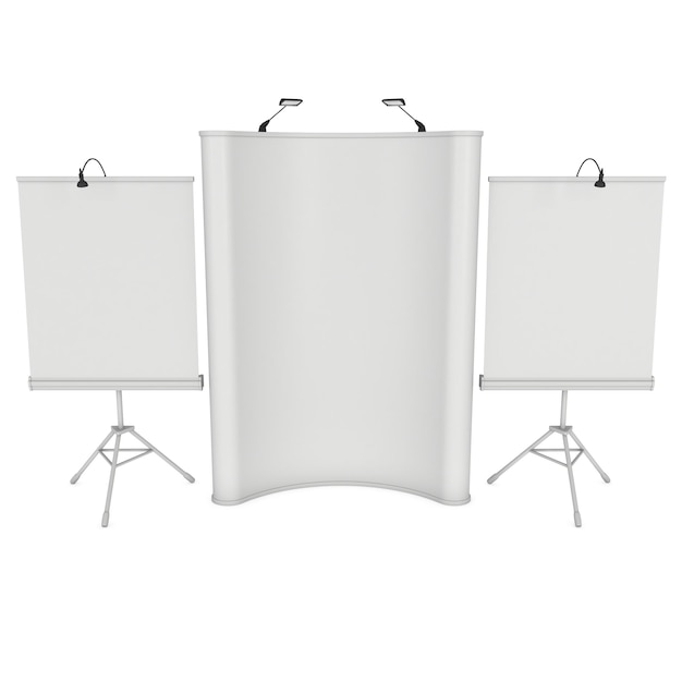 Blank Roll and Pop Up Banner Stand Group